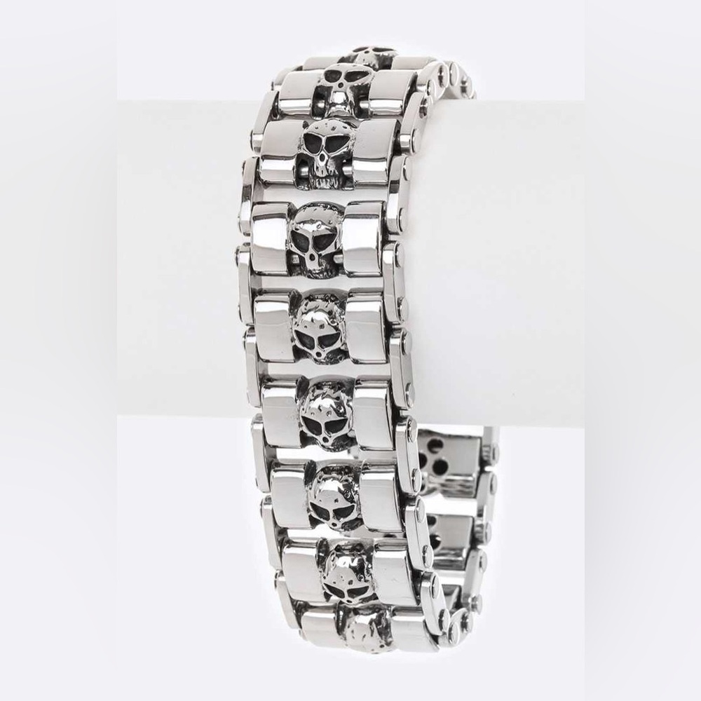 Stainless Steel Unisex Skull Bracelet